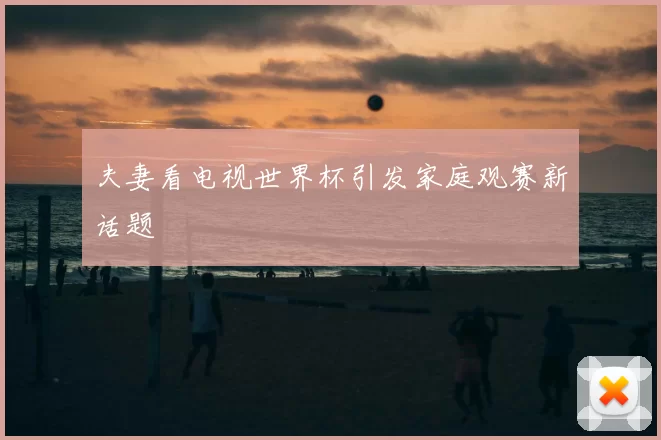 夫妻看电视世界杯引发家庭观赛新话题